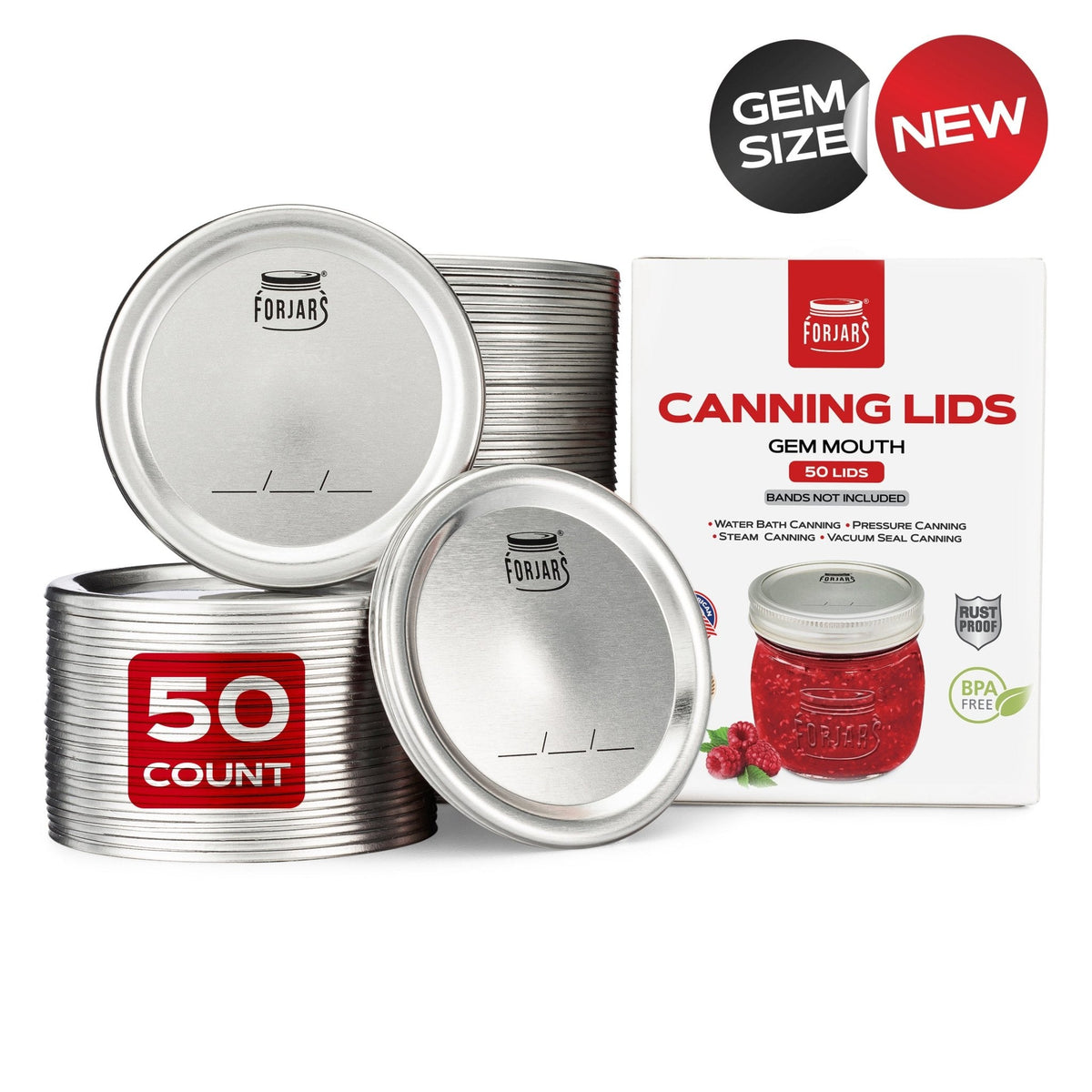 ForJars Gem Canning Lids & Rings