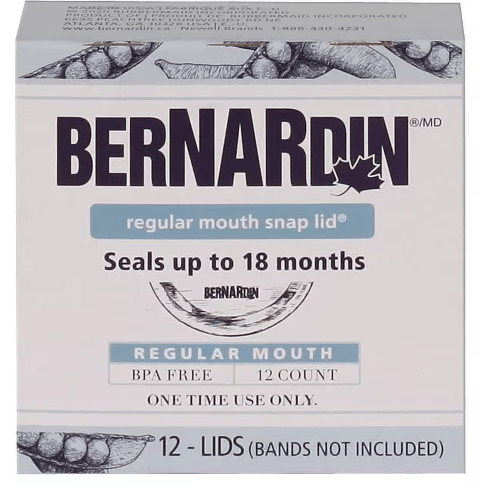 Bernardin Silver REGULAR Mouth Canning Lids & Rings