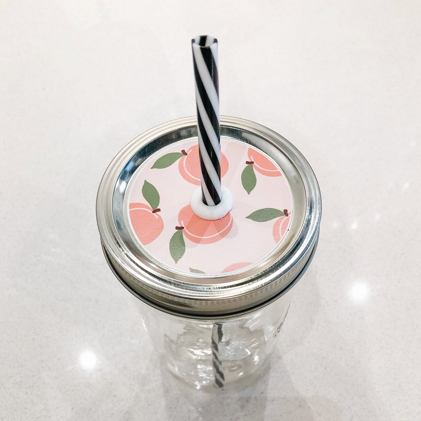 A Clingy, But In A Good Way - Peach Mason Jar Straw Lid