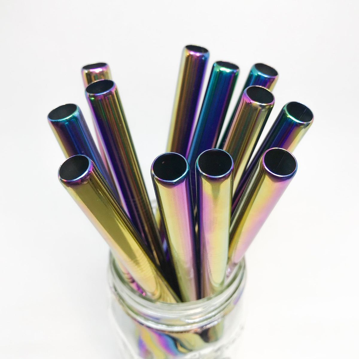 8.5 inch rainbow stainless steel reusable bubble tea straw