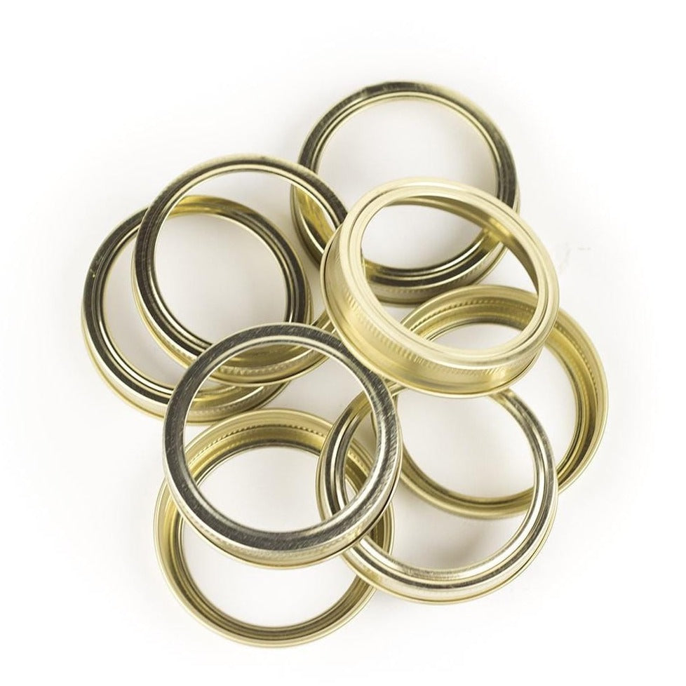 Gold Regular Mouth Canning Lids & Rings - No Retail Packaging {Bulk Available}