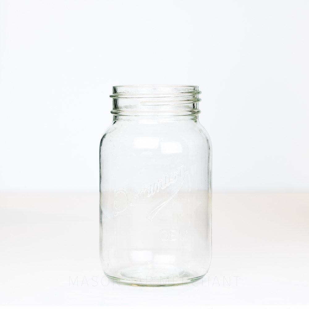 Dominion (Underlined Style) GEM - Gem Mouth Quart Jar Photographed on a white background