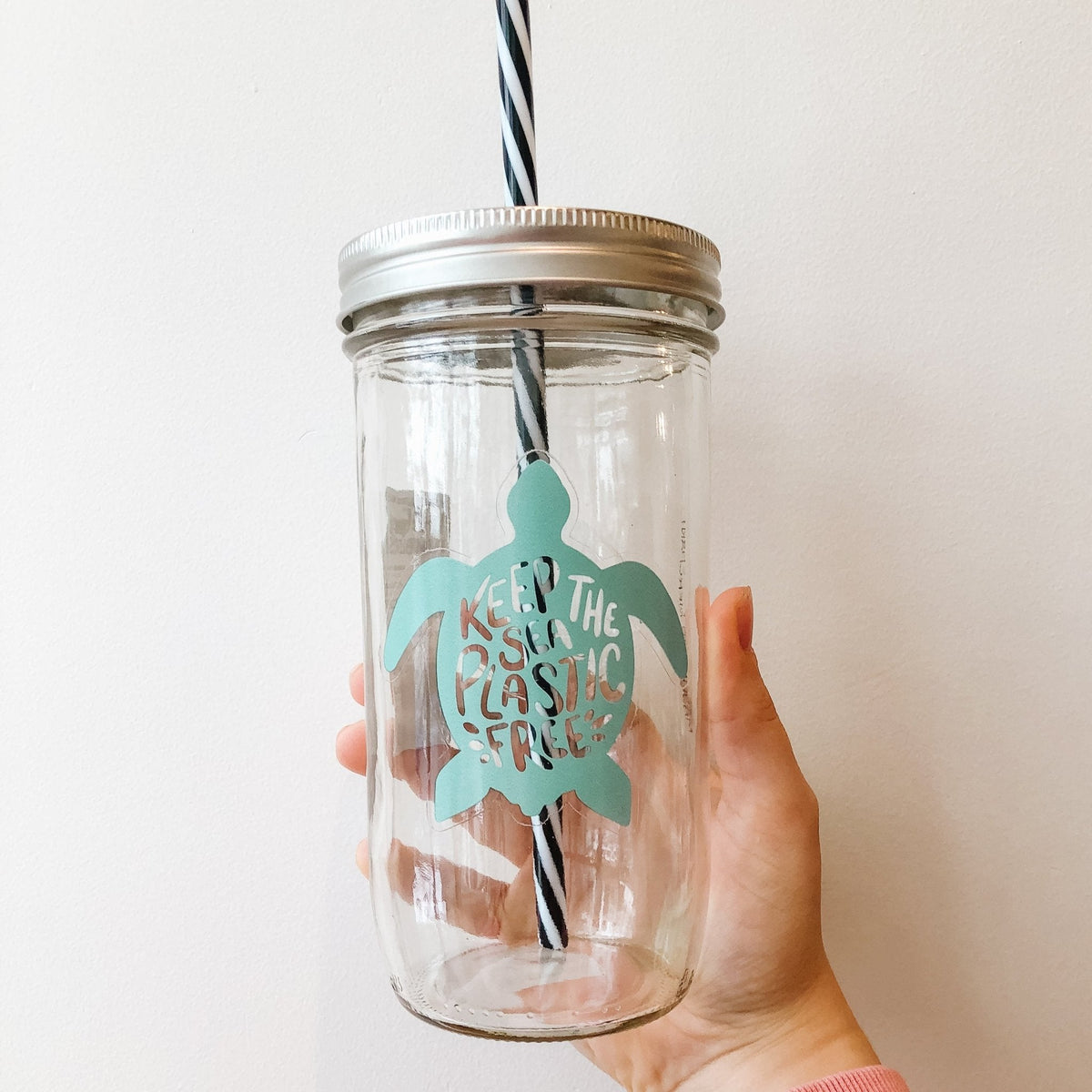 Keep The Sea Plastic Free Mason Jar Tumbler