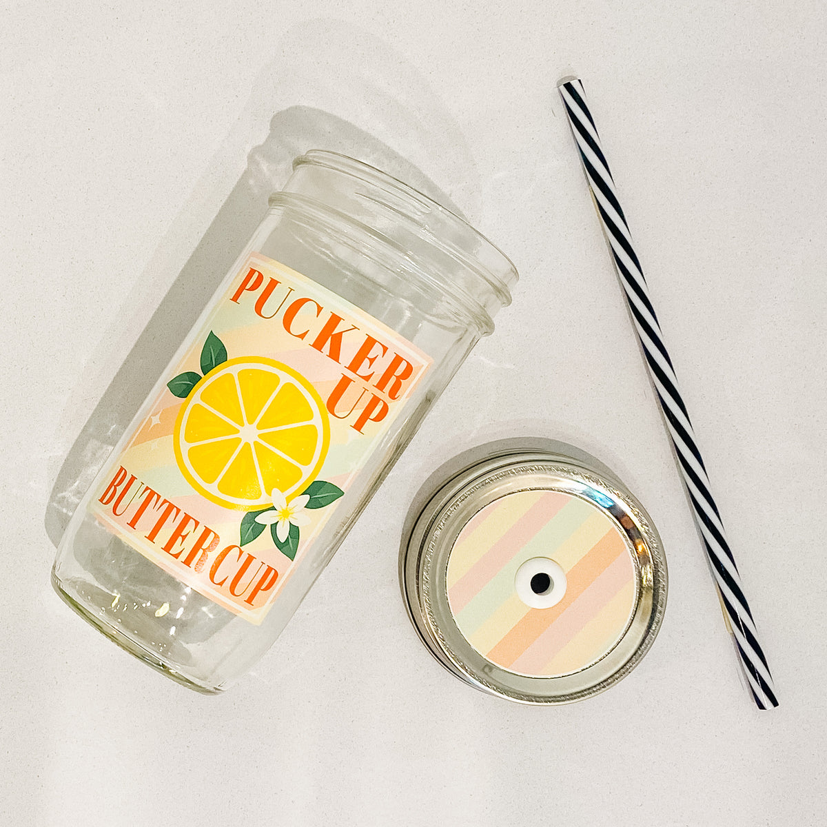 Pucker Up Buttercup Mason Jar Tumbler