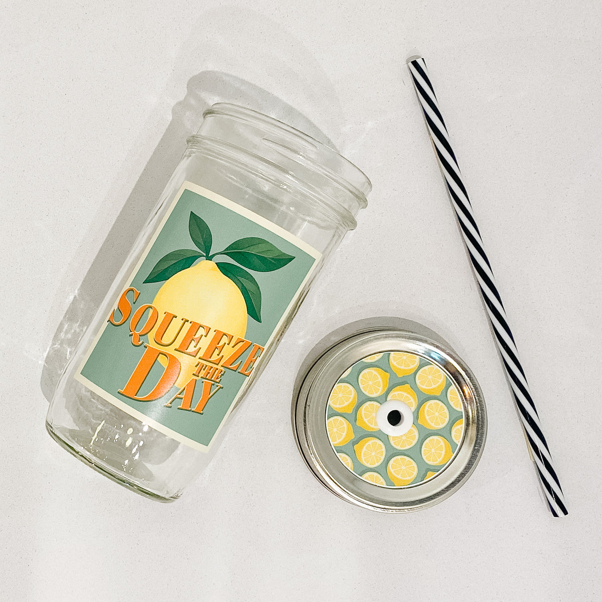 Squeeze The Day Mason Jar Tumbler