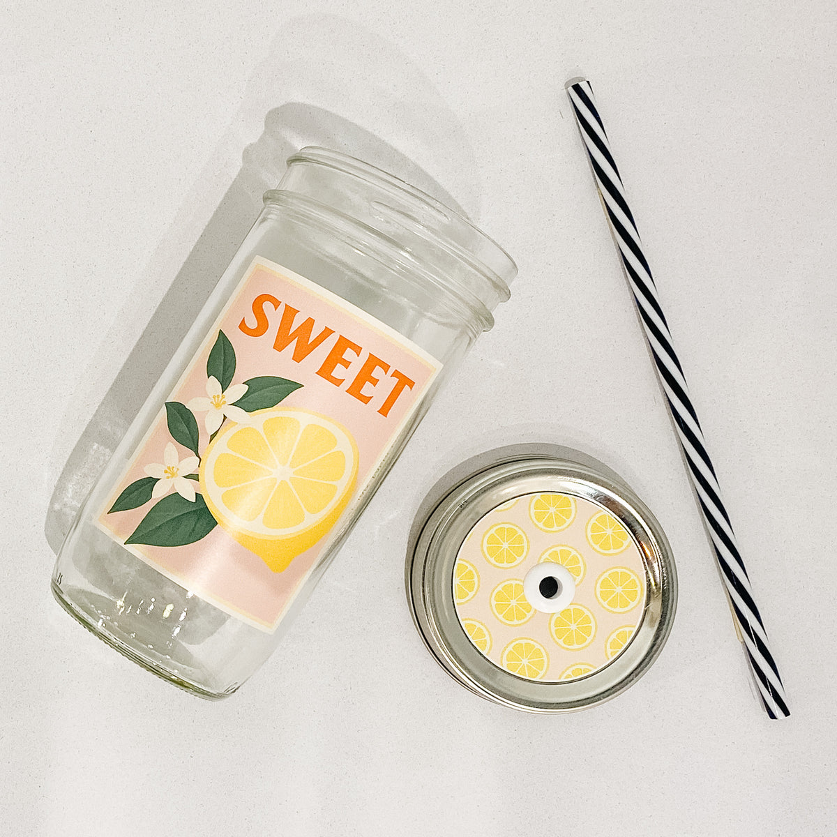 Sweet Lemon Mason Jar Tumbler