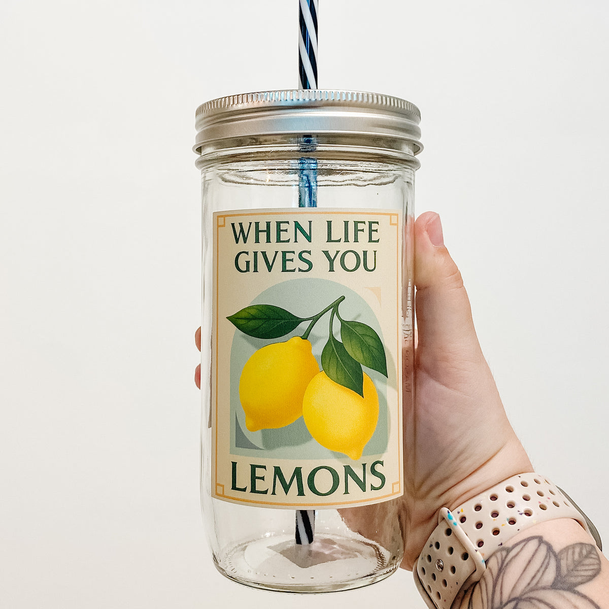 When Life Gives You Lemons Mason Jar Tumbler