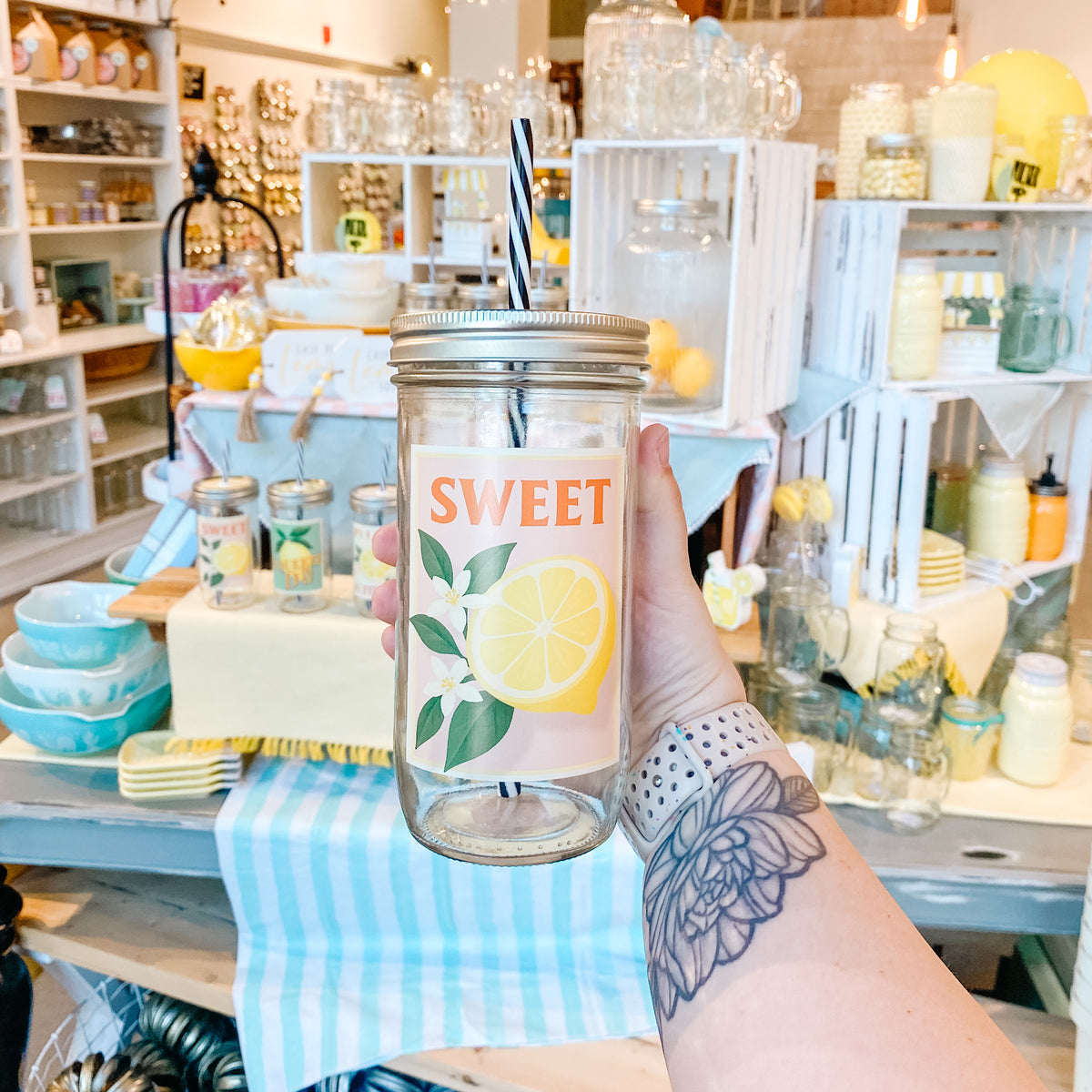 Sweet Lemon Mason Jar Tumbler