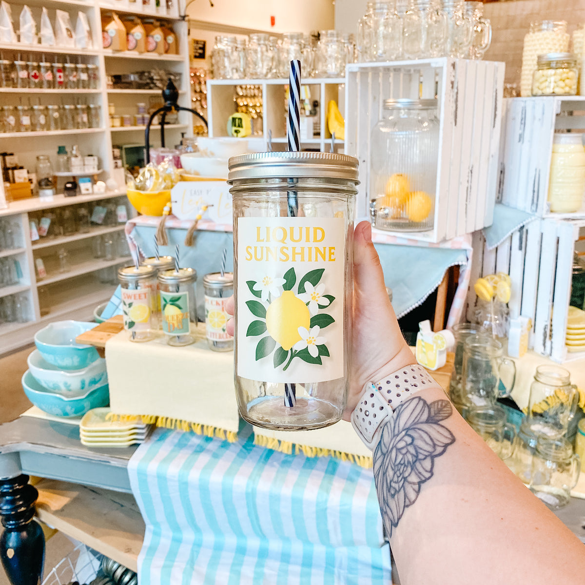 Liquid Sunshine Mason Jar Tumbler