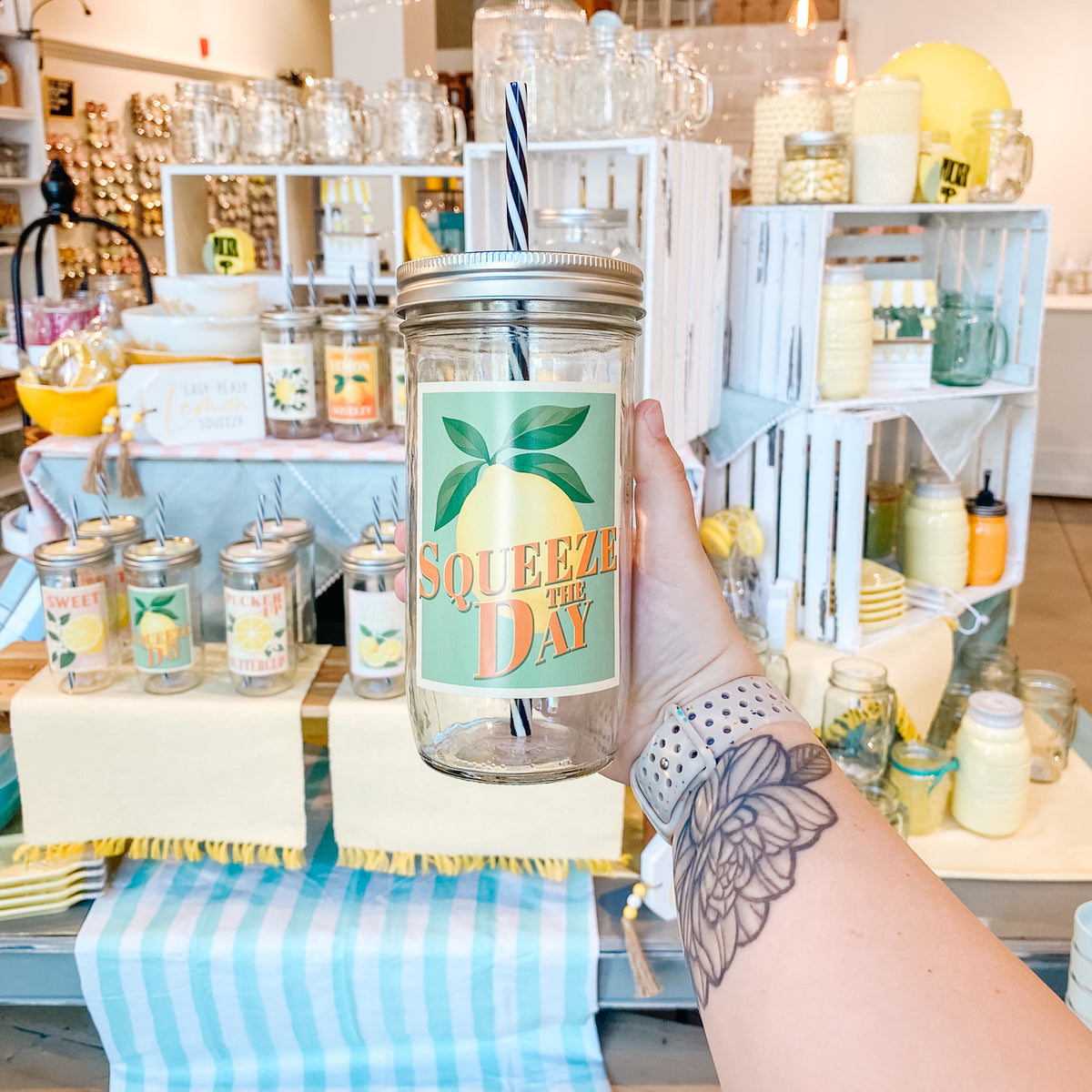 Squeeze The Day Mason Jar Tumbler