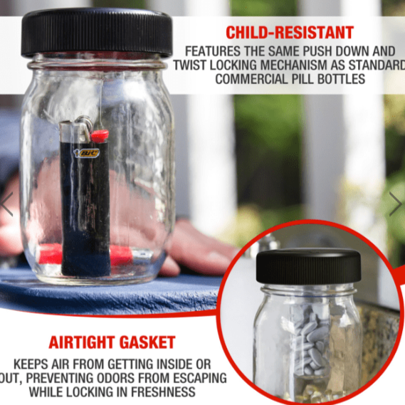 Masontops Child-Resistant Stash Lids ( 2-pack)