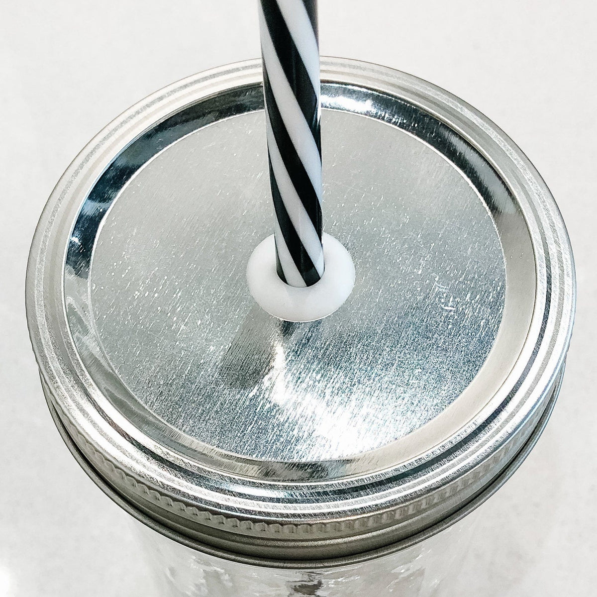 Silver Straw Lid