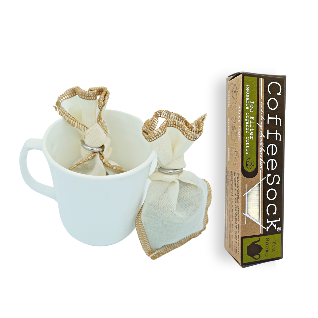 CoffeeSock Reusable Organic Cotton Tea Filters (2 Pack)