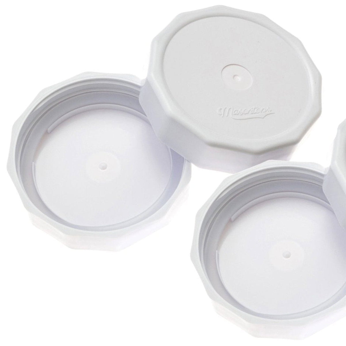 Masontops 'Tough Tops' White Rust Proof Plastic Solid Lid (4 Pack)