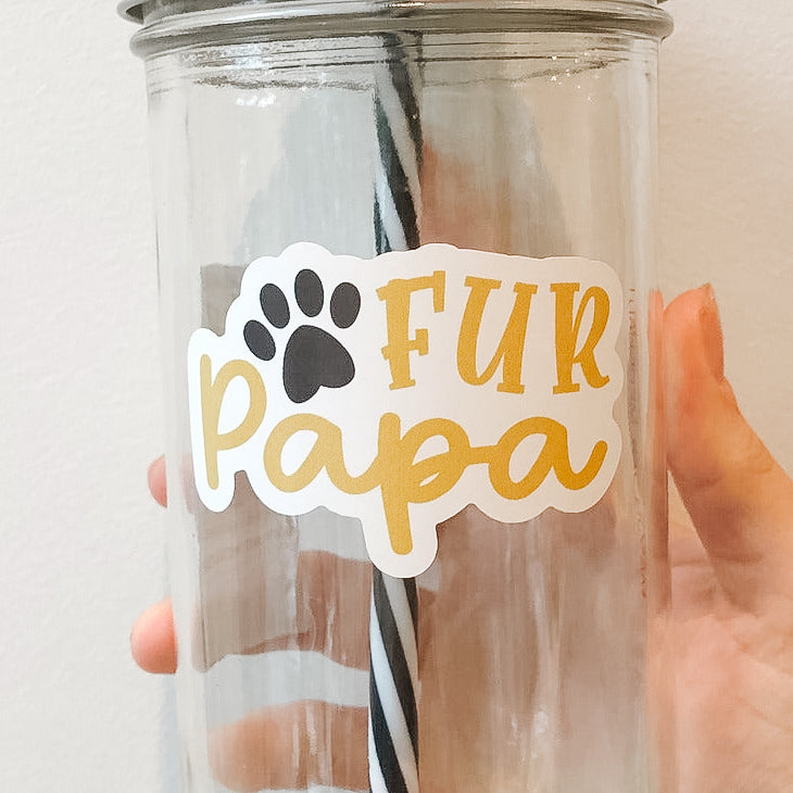 Fur Papa Mason Jar Tumbler