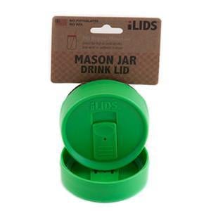 Grass green reusable drink lid for a mason jar against a white background