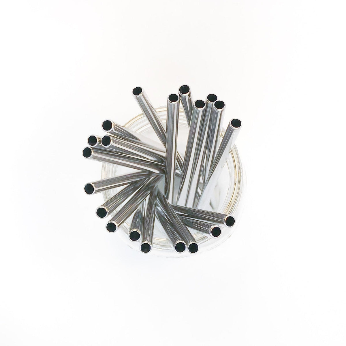 6.25 inch short straight rose silver stainless steel reusable straw