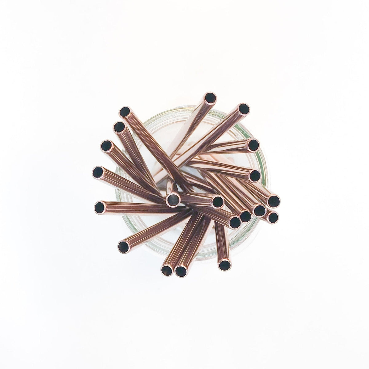 6.25 inch short straight rose gold stainless steel reusable straw