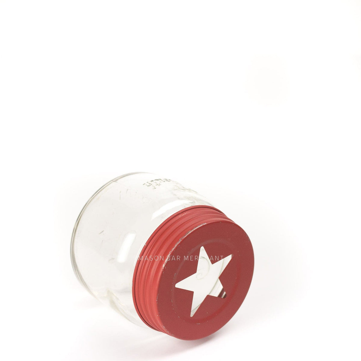 Rustic Red Star Cutout Lid / Candle Topper