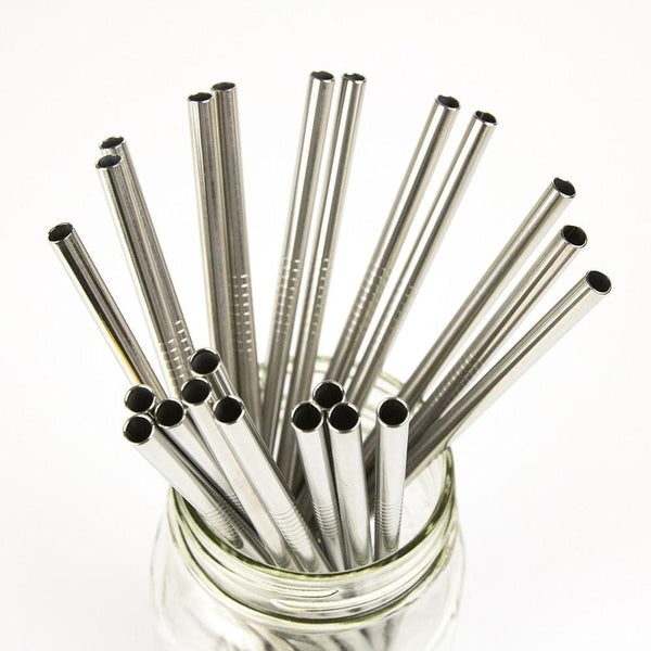 Silver Thick Metal Straws (8mm, straight) – For Earth's Sake