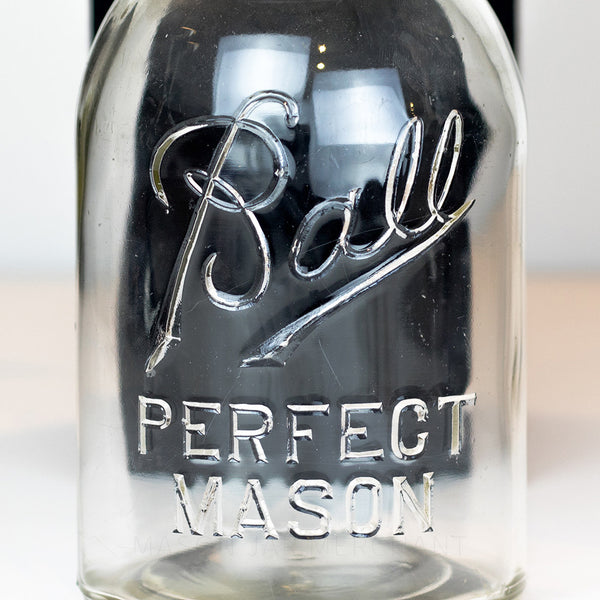Ball Perfect Mason Jar Blue Half Gallon 1910 1923 Aqua 1/2 Gal 5 Dots Lid