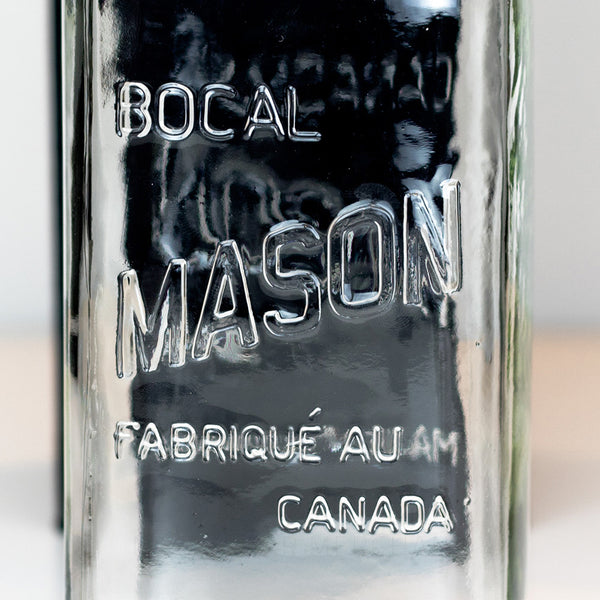 Canadian Mason (Jarre Mason) - 7 Inch Tall Square Regular Mouth Bilingual  Quart