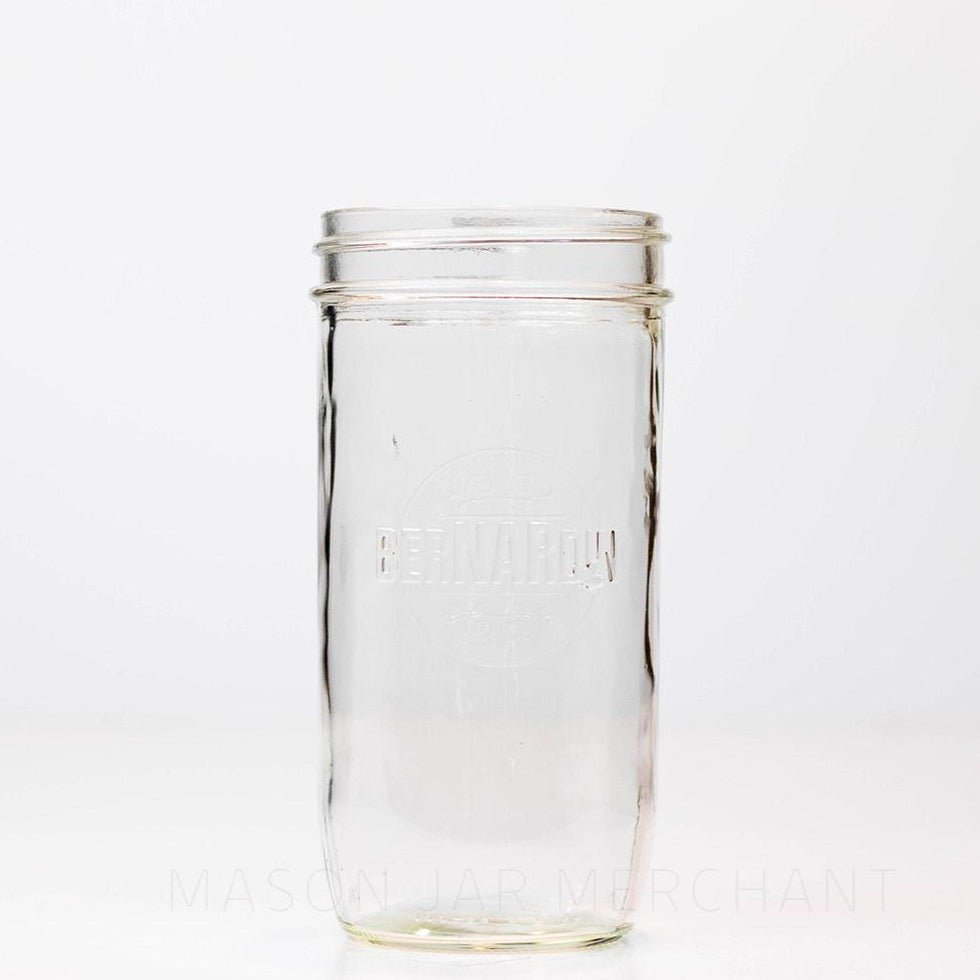 24 oz wide mouth Bernardin mason jar against a white background