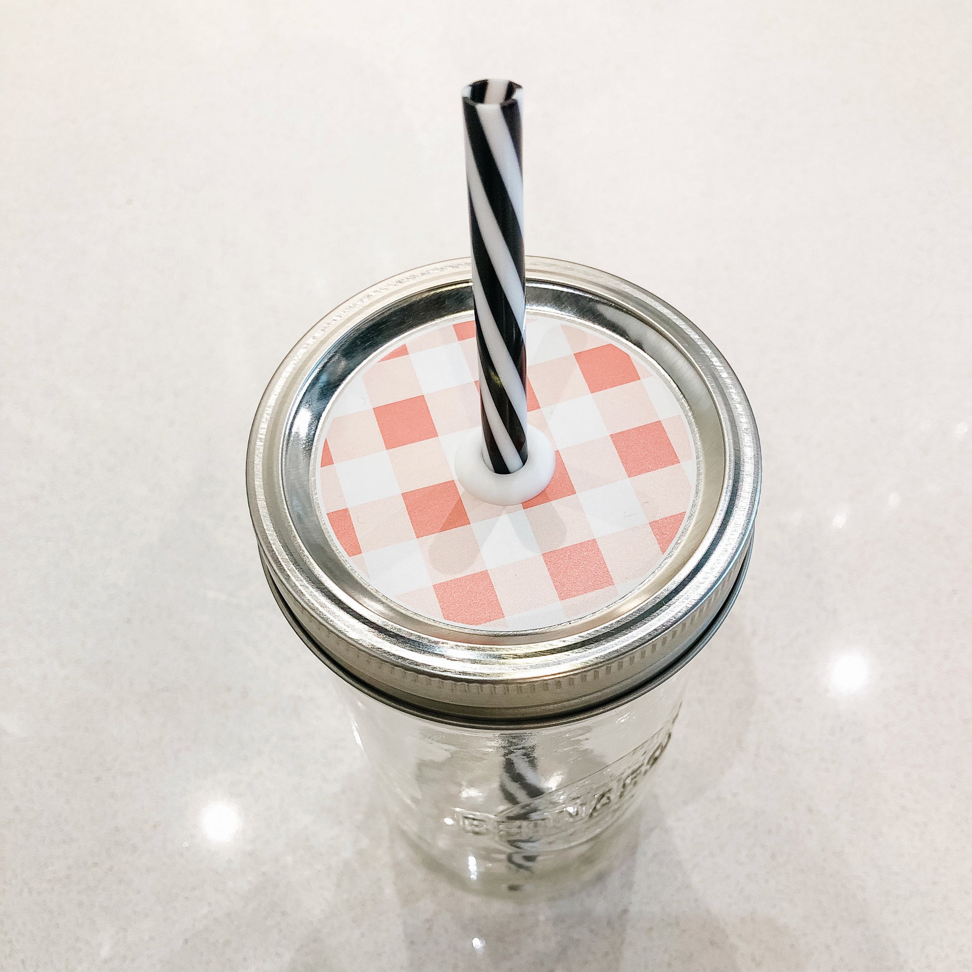 Peach Pie Picnic - Peach Mason Jar Straw Lid design