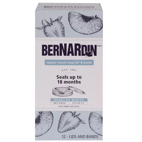 Bernardin Silver REGULAR Mouth Canning Lids &amp; Rings
