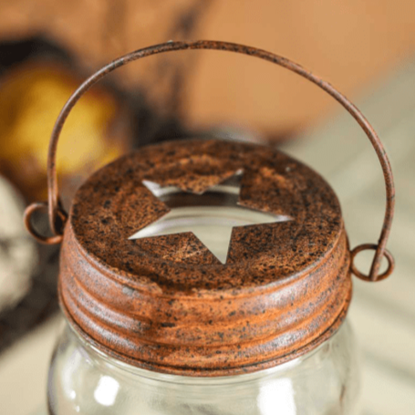 Large Mason Jar Lantern with Star Cutout