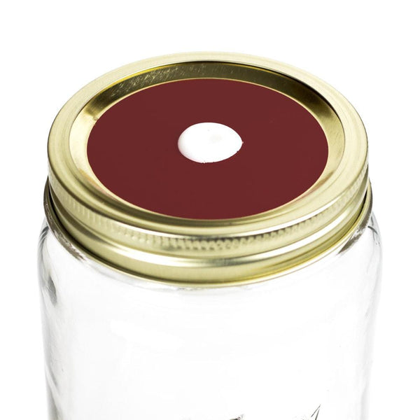 16 oz Eco Mason Glass Jar with Gold Button Lid