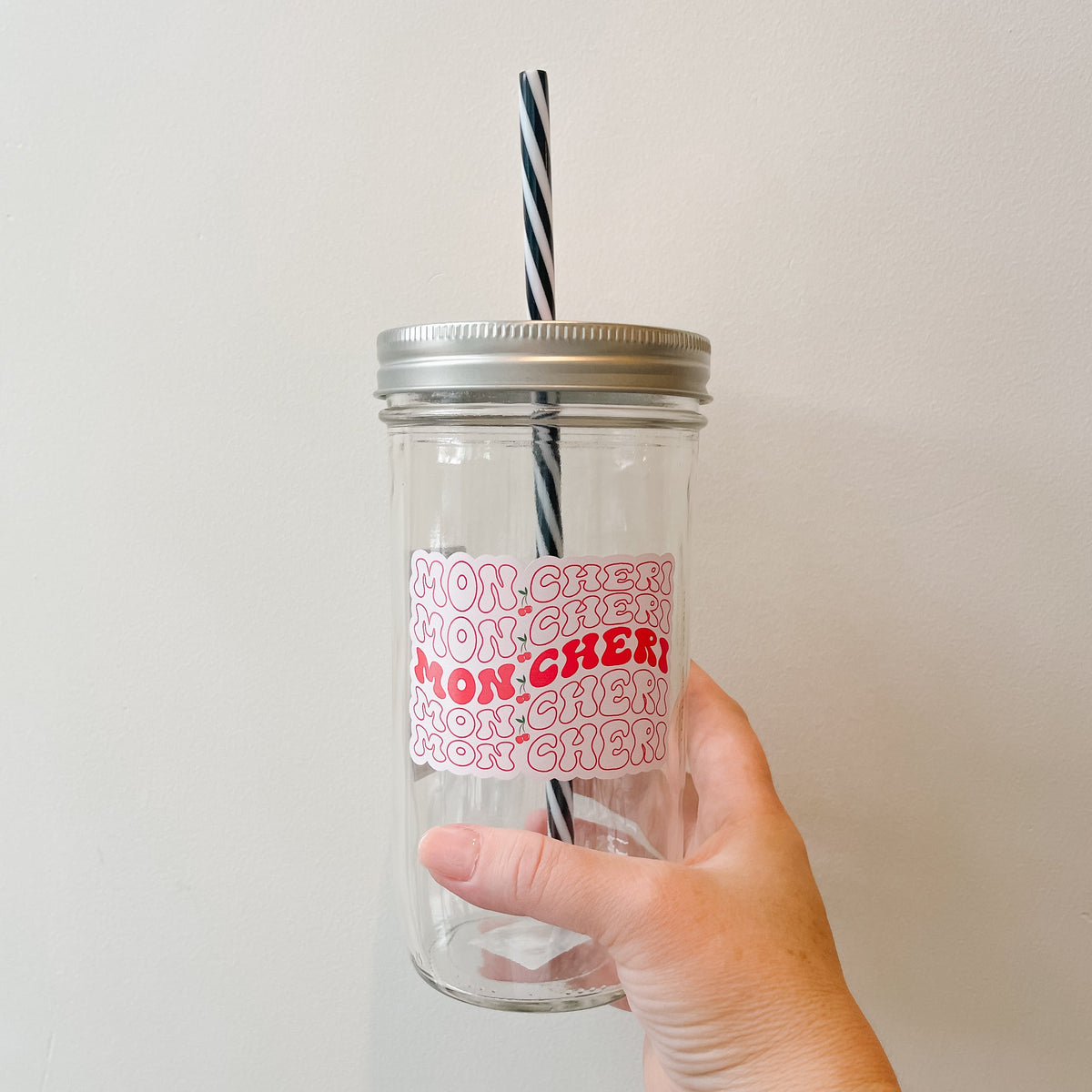 Mon Cheri Fruity Retro Mason Jar Tumbler