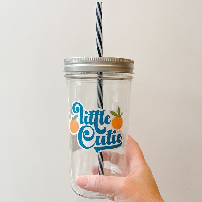 Little Cutie Fruity Retro Mason Jar Tumbler