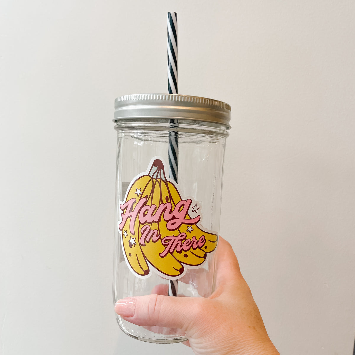 Hang In There Fruity Retro Mason Jar Tumbler