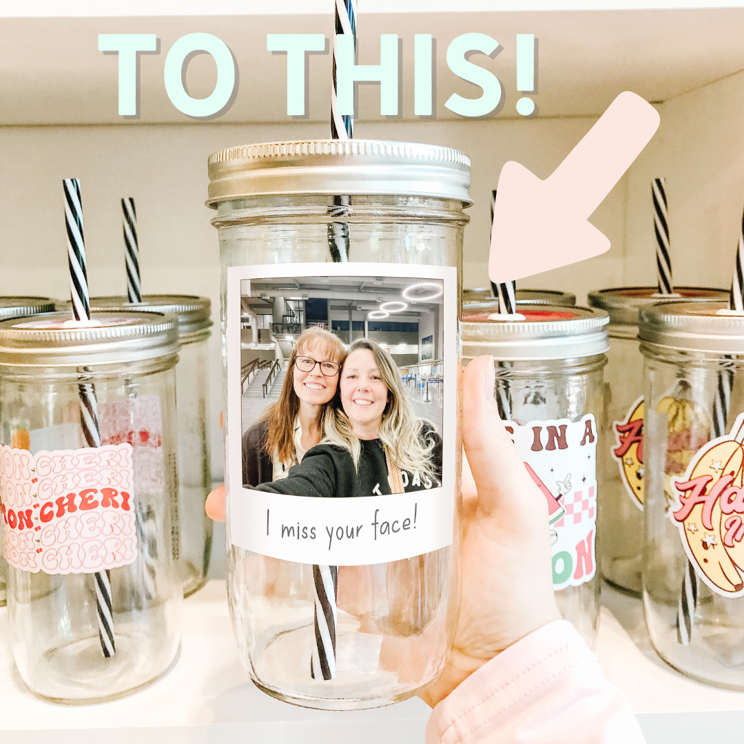 SOLD OUT - Custom Polaroid Mason Jar Tumbler – Beautiful Memories with Every Sip