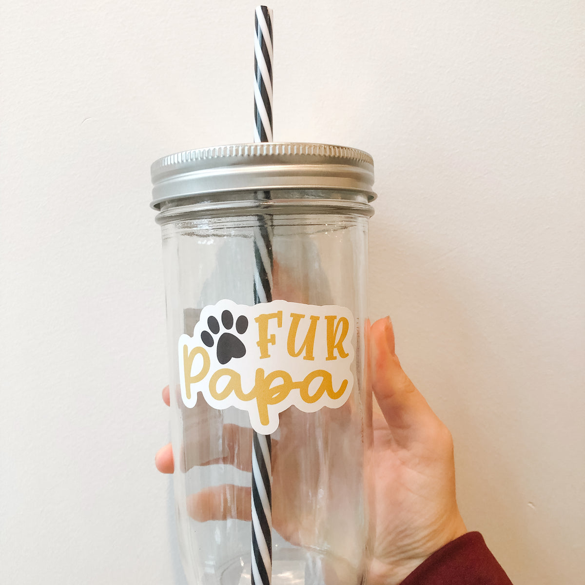 Fur Papa Mason Jar Tumbler