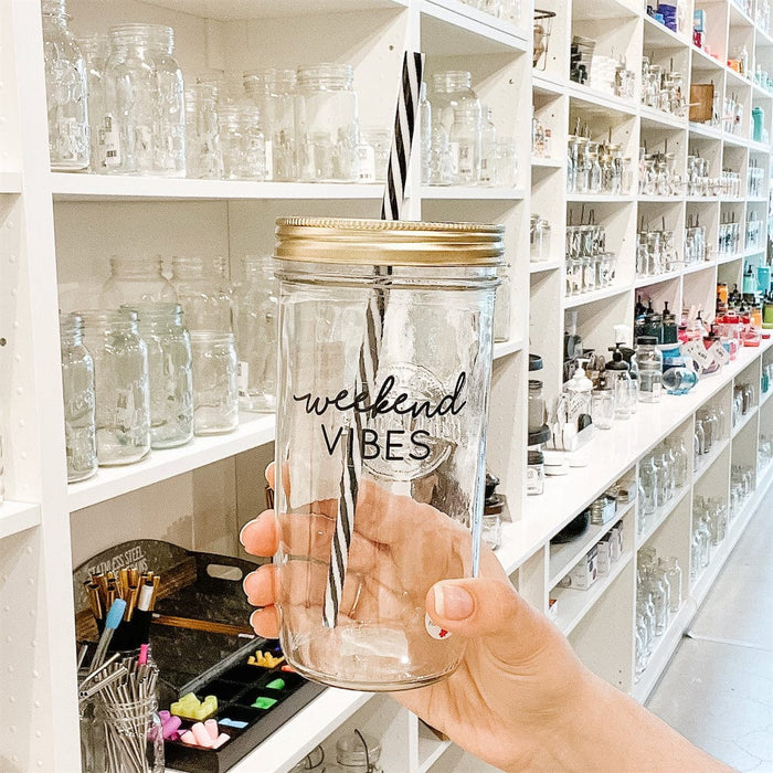 Weekend Vibes' Mason Jar Tumbler