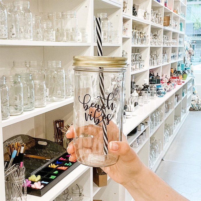 Beach Vibes Mason Jar Tumbler