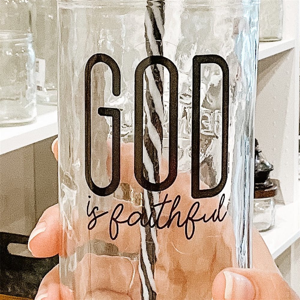 God Is Faithful - Mason Jar Tumbler