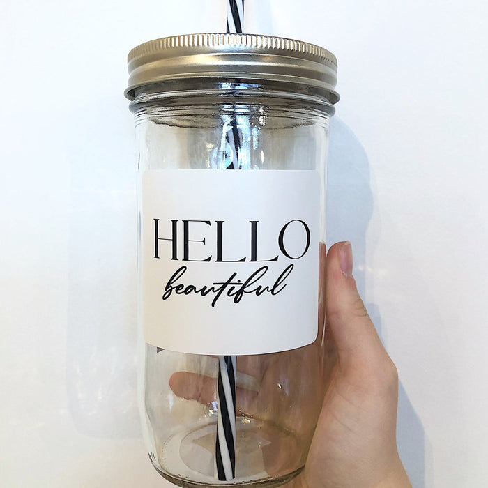 Hello Beautiful Mason Jar Tumbler