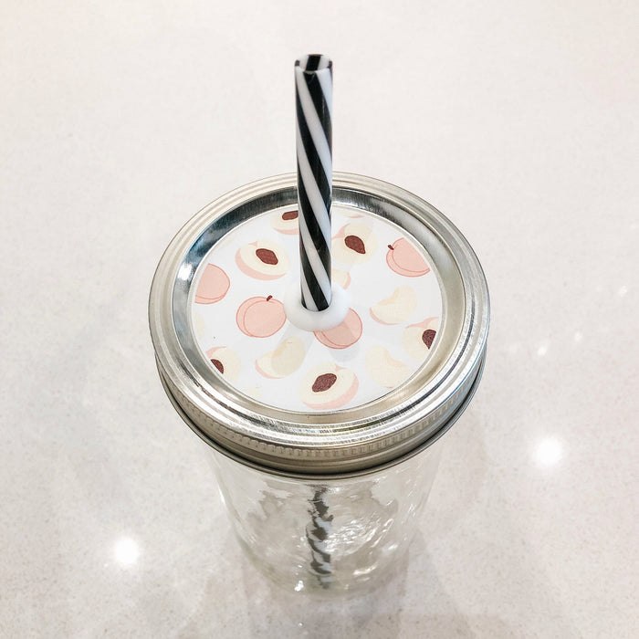 A Little Pitty Party Peach Mason Jar Straw Lid