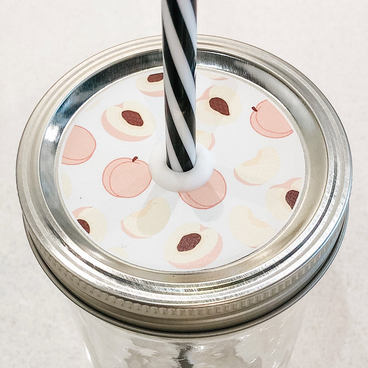 A Little Pitty Party Peach Mason Jar Straw Lid