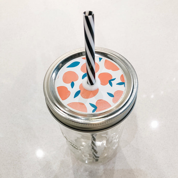 A Real Peach of Art Peach Mason Jar Straw Lid