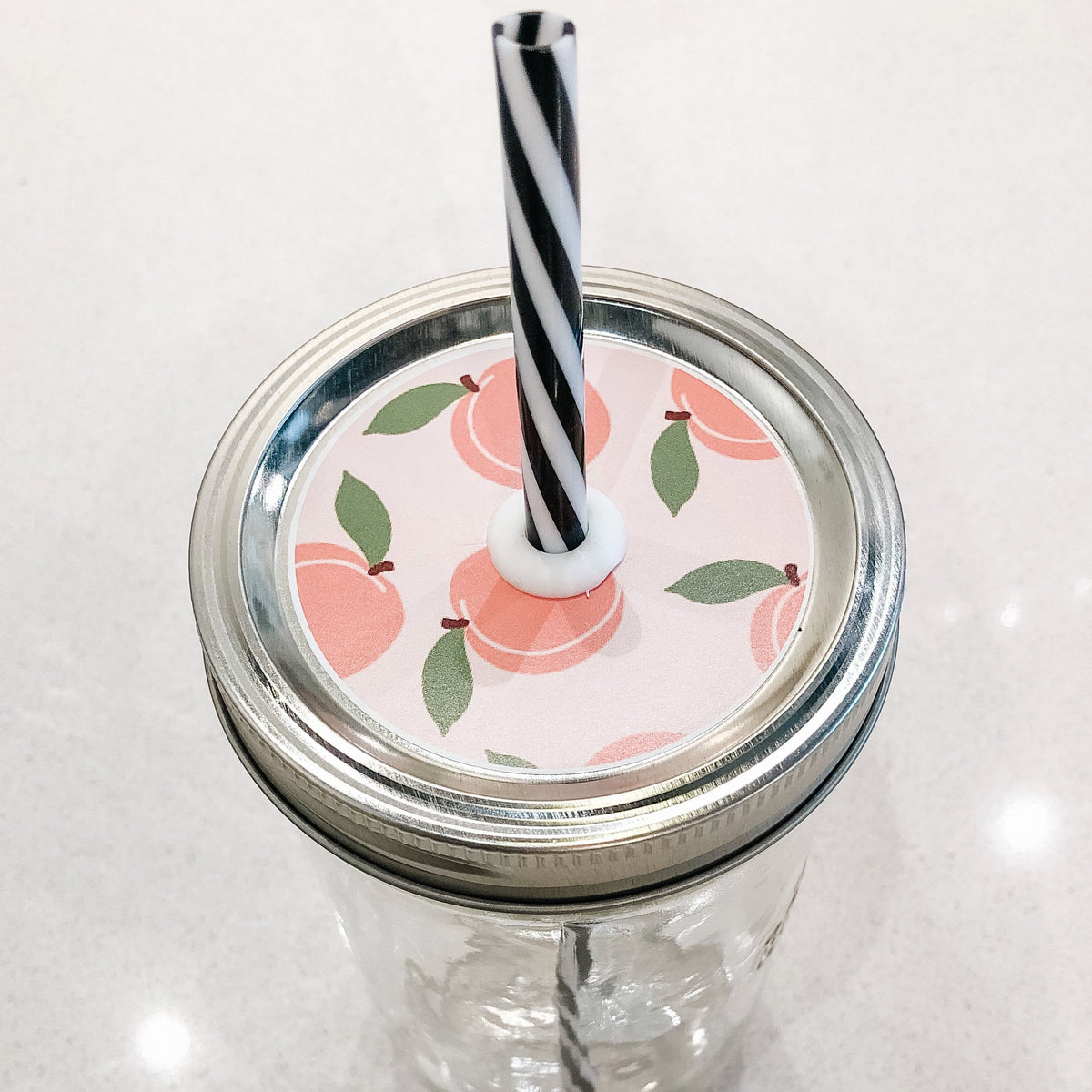 Clingy, but in a Good Way Peach Mason Jar Straw Lid