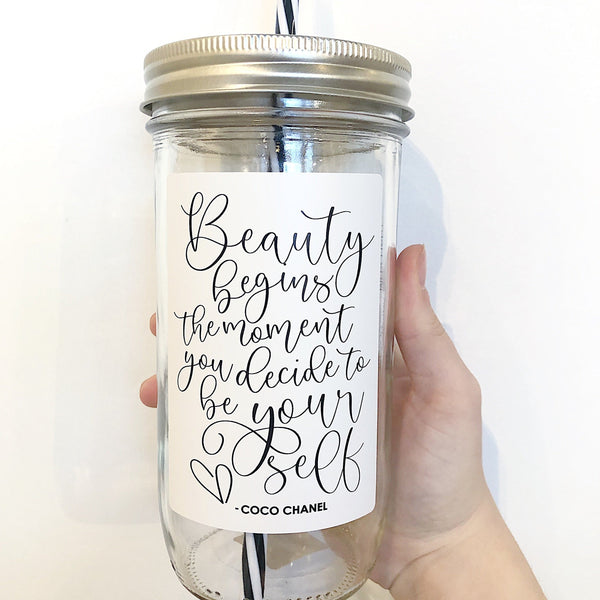 Beauty Begins Mason Jar Tumbler