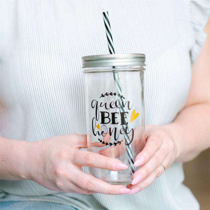 Queen Bee Honey Mason Jar Tumbler