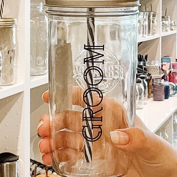 Groom' Mason Jar Tumbler