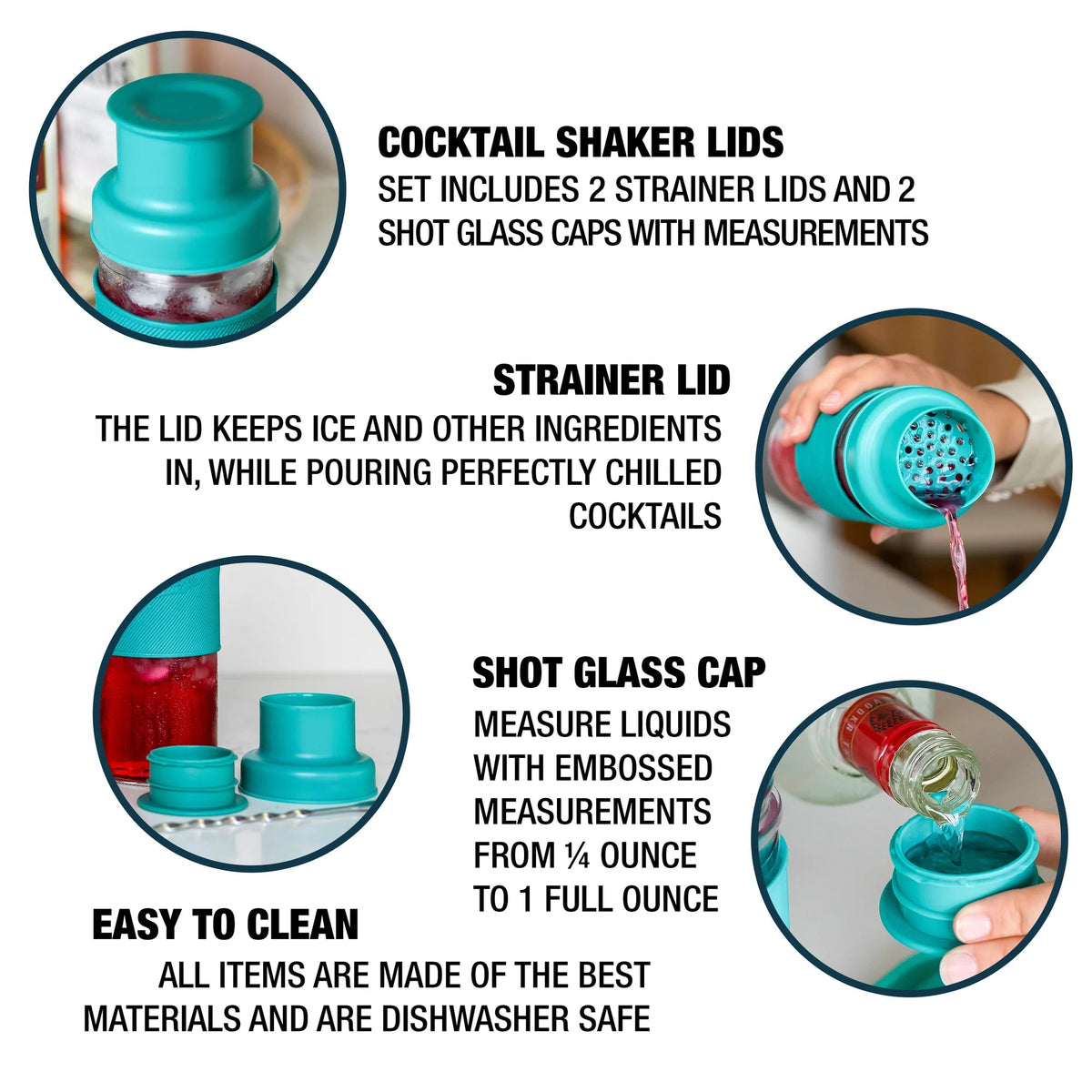 MasonTops MASON JAR COCKTAIL SHAKER LIDS - Set of 2