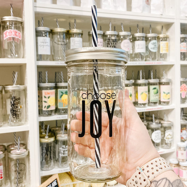 Choose Joy Mason Jar Tumbler