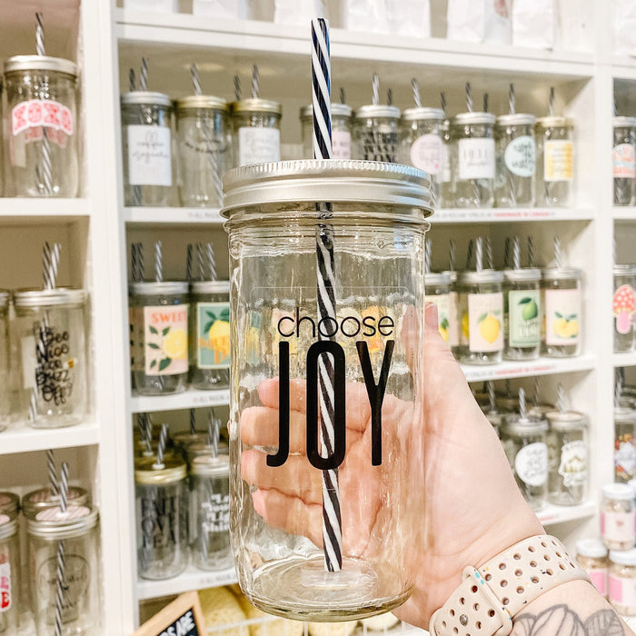 Choose Joy Mason Jar Tumbler